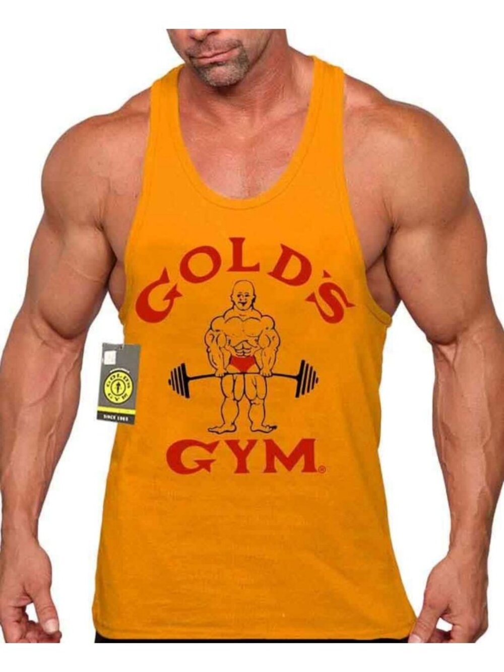 Stylish Gold Tank Top - Official Licensed Gym Wear, Size L, Perfect for Workouts